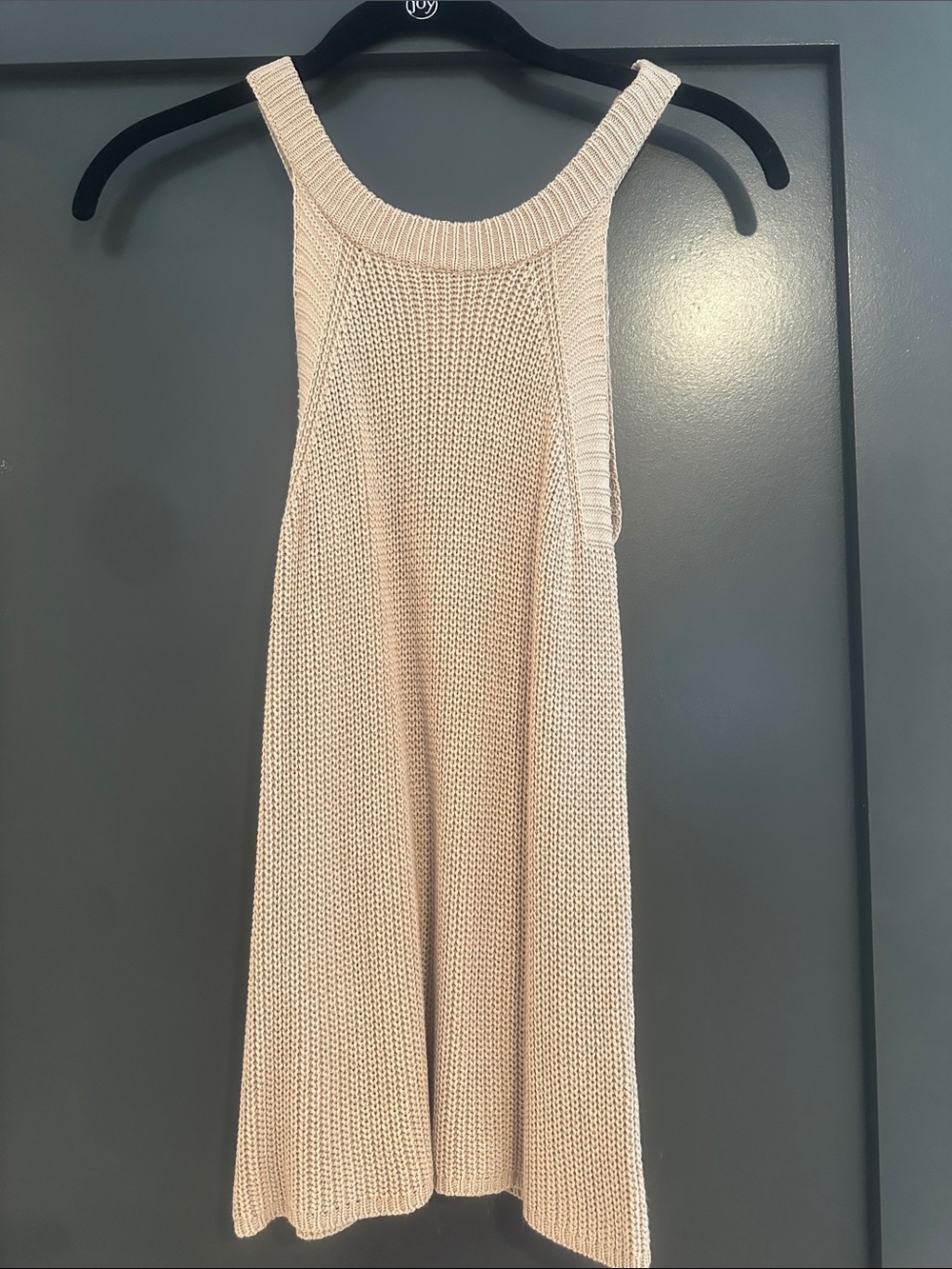 Pink Lily Knit Tank in Light Beige